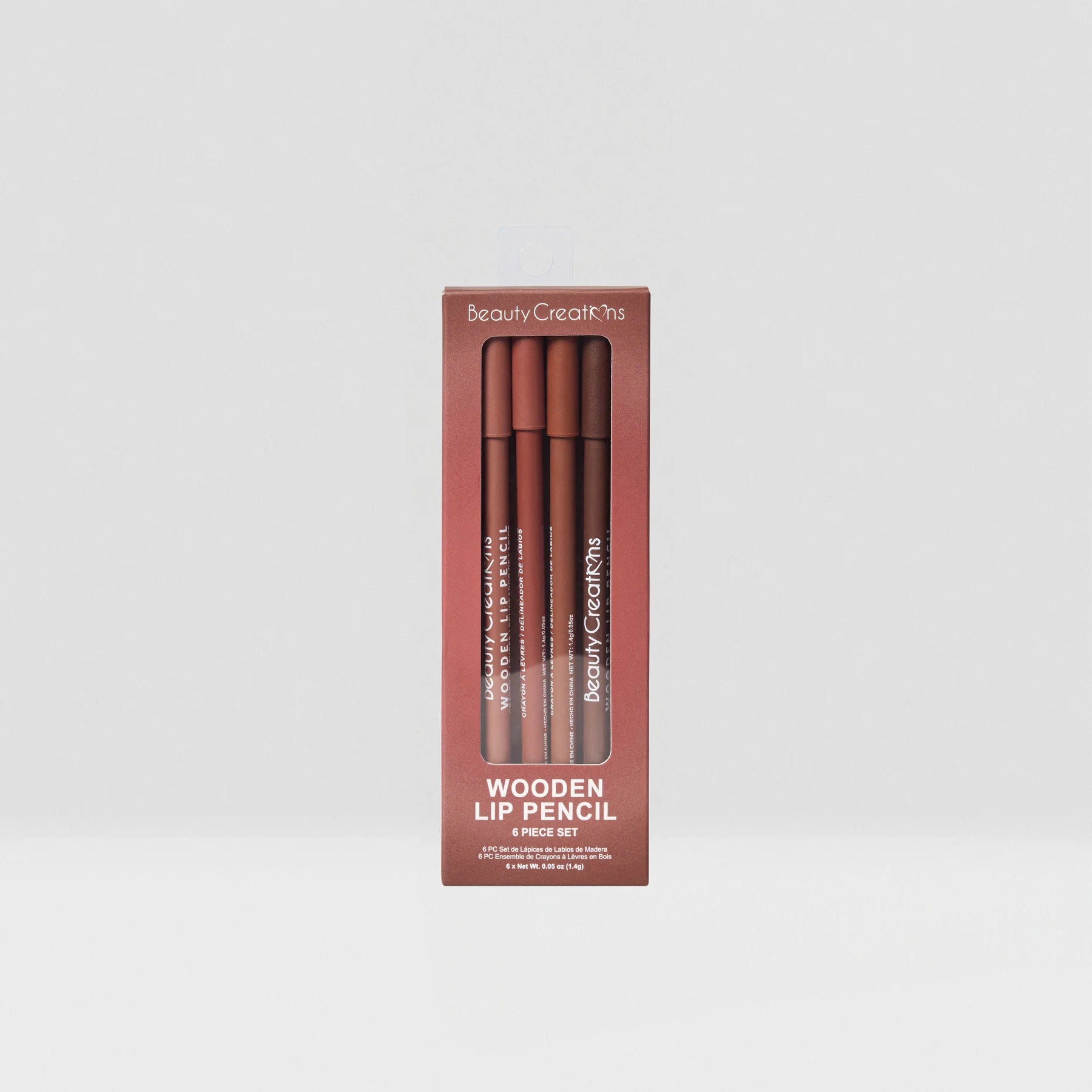Set de 6 delineadores Wooden Lips pencil de Beauty Creations