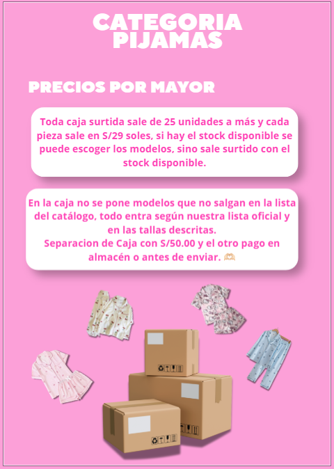 Caja de 25 piezas Pijamas