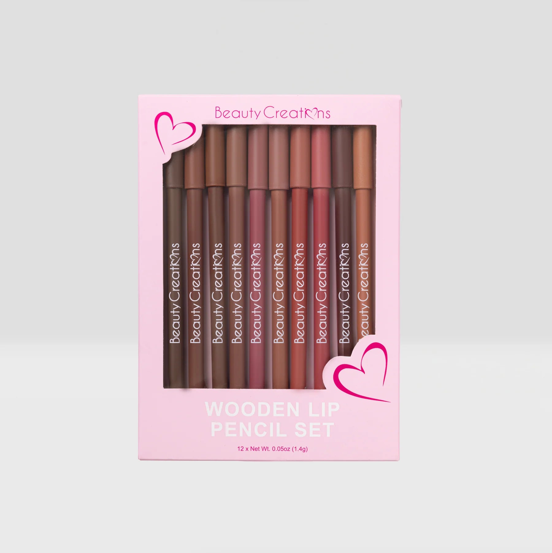 Set de 12 unidades Wooden Lip Pencil - Beauty Creations