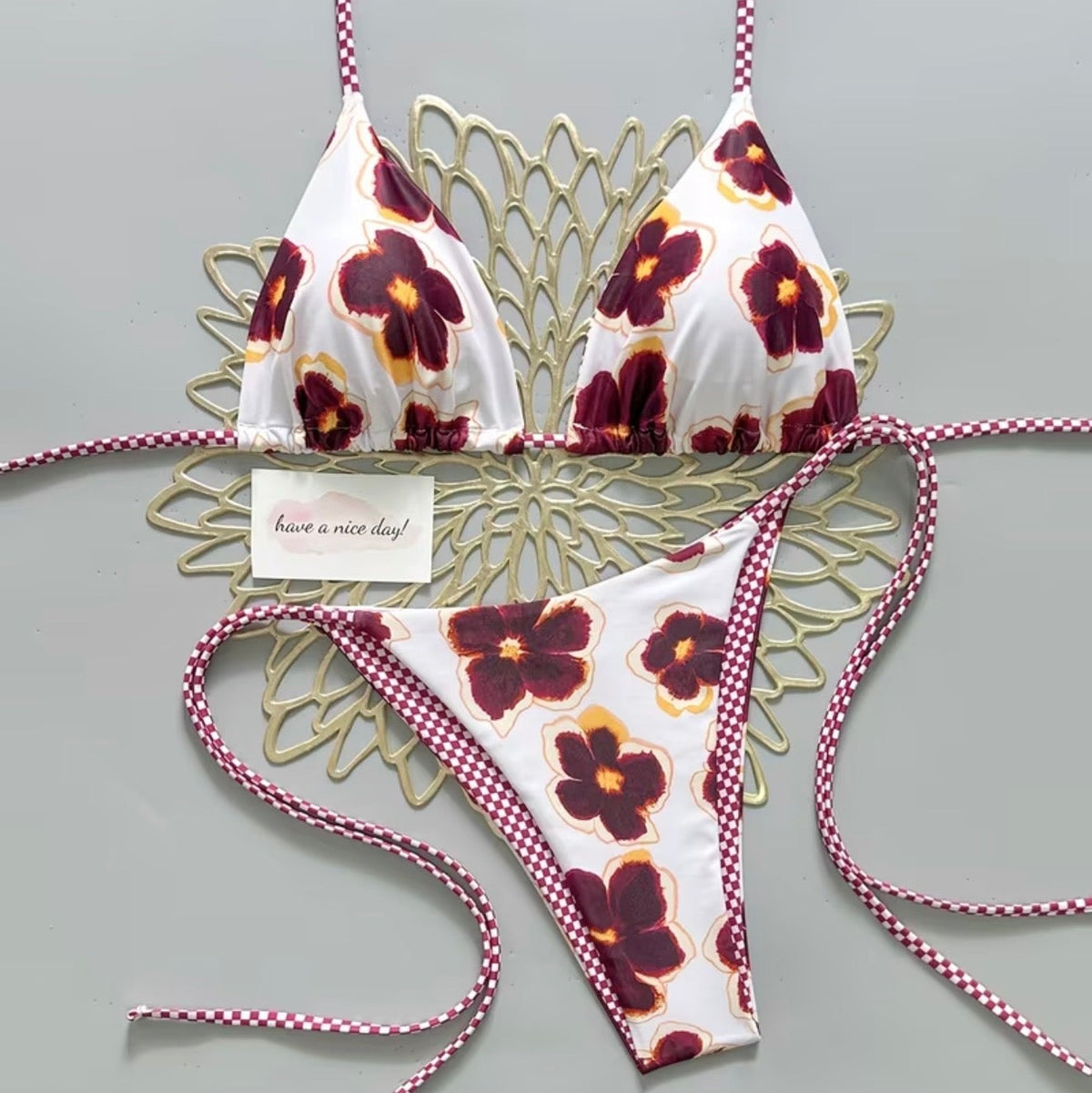 Bikini Floral Blanco