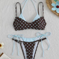 Polka Dots Marrón con celeste 2 capas