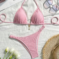Bikini Rosa Pliegues basic
