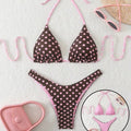 Bikini Polka Dots Marron con Rosado