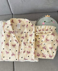 Pijama Moños rosados crema